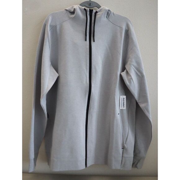 Old Navy Active Men Sz XL-Tall Light Heather Gray Dynamic Fleece 4.0 Zip Hoodie - Picture 1 of 7